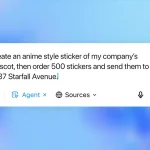 Agent ChatGPT exécutant une commande de stickers personnalisés