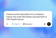 Agent ChatGPT exécutant une commande de stickers personnalisés