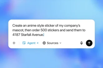 Agent ChatGPT exécutant une commande de stickers personnalisés