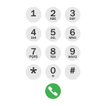 Clavier numérique de smartphone affichant les touches pour composer un numéro masqué.
