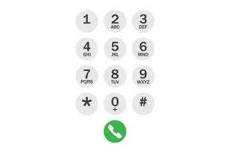 Clavier numérique de smartphone affichant les touches pour composer un numéro masqué.