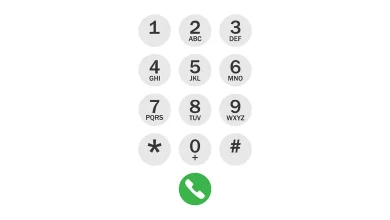 Clavier numérique de smartphone affichant les touches pour composer un numéro masqué.
