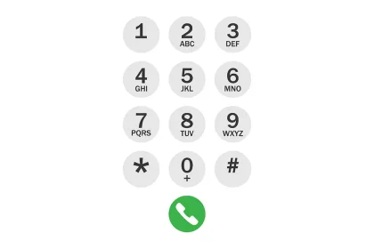 Clavier numérique de smartphone affichant les touches pour composer un numéro masqué.