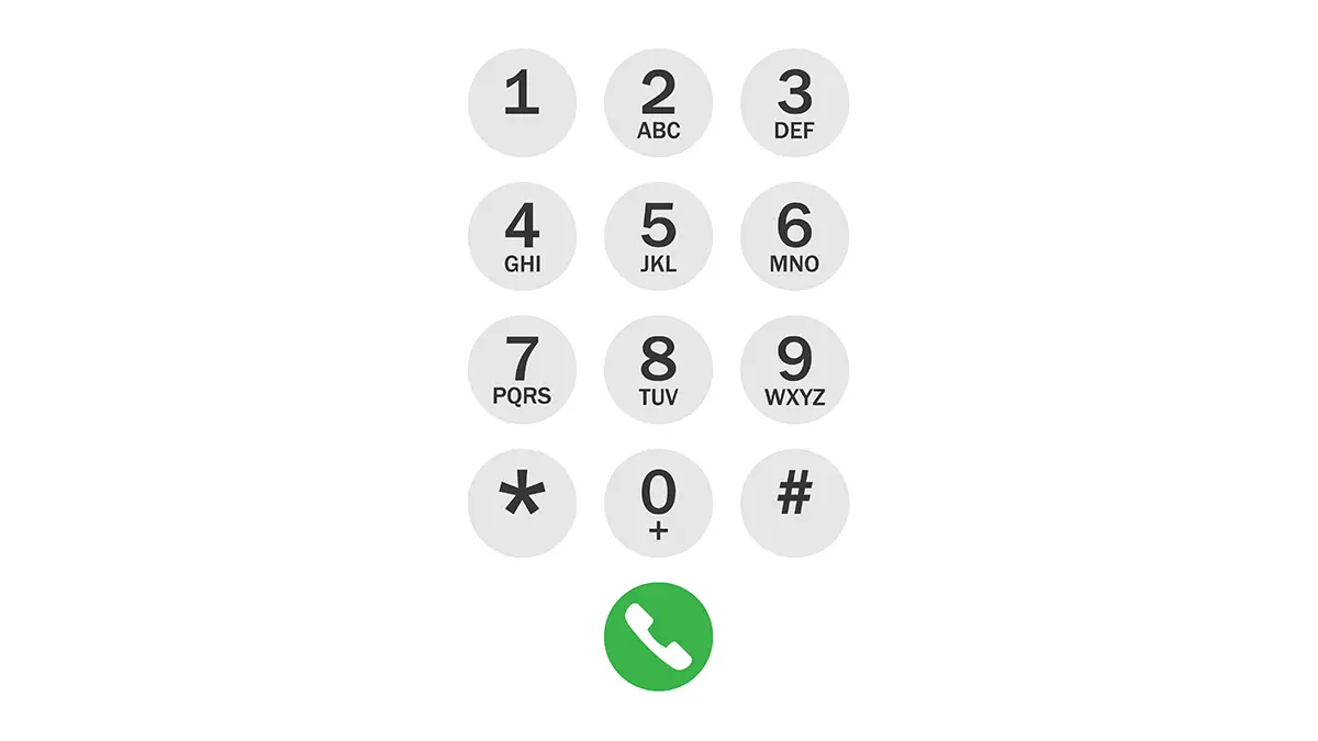 Clavier numérique de smartphone affichant les touches pour composer un numéro masqué.