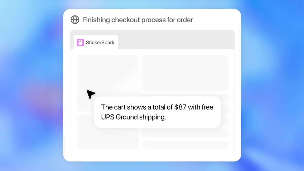 Résumé du panier sur Stickerspark avec prix total de 87 dollars