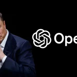 Elon Musk devant le logo OpenAI sur fond noir, dossier sur la demande de blocage d’accès à des documents détenus par Meta