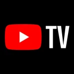 Logo YouTube TV sur fond noir