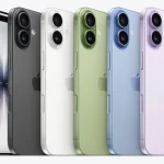 Rangée d’iPhone 17 en plusieurs couleurs, design ultrafin mis en avant