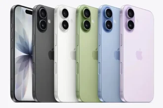Rangée d’iPhone 17 en plusieurs couleurs, design ultrafin mis en avant