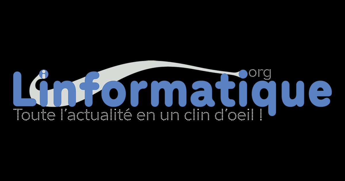Logo horizontal Linformatique.org sur fond noir avec slogan