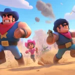 Brawl Stars ranked 2025, deux brawlers foncent et tirent dans un décor western, scène d’action liée au mode classé
