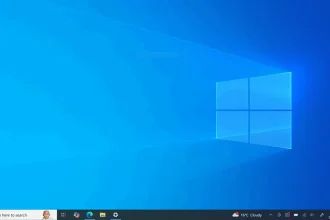 Bureau de Windows 10 affichant le menu Démarrer et les icônes principales.