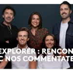 Les commentateurs du GP Explorer 3 posent ensemble pour France Télévisions