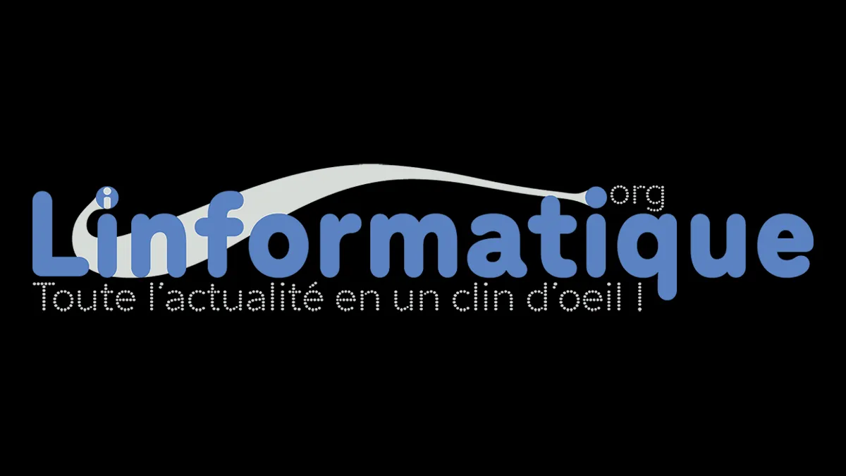 Logo horizontal Linformatique.org sur fond noir avec slogan