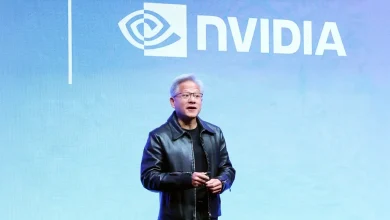 Jensen Huang s’exprimant lors d’une présentation Nvidia sur l’intelligence artificielle.