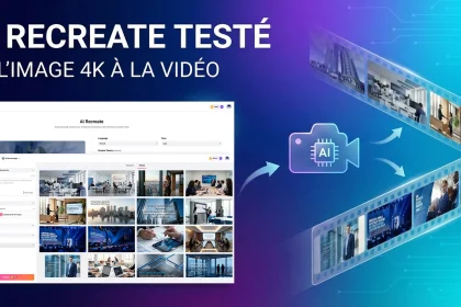 Interface AI Recreate de FlexClip pendant un test de génération vidéo