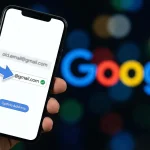 Modification d’une adresse Gmail sur smartphone, illustrant le changement d’adresse sans création d’un nouveau compte Google.