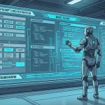 Schéma prompts IA 2026 montrant orchestration, schémas XML et flux JSON entre modules et modèles.